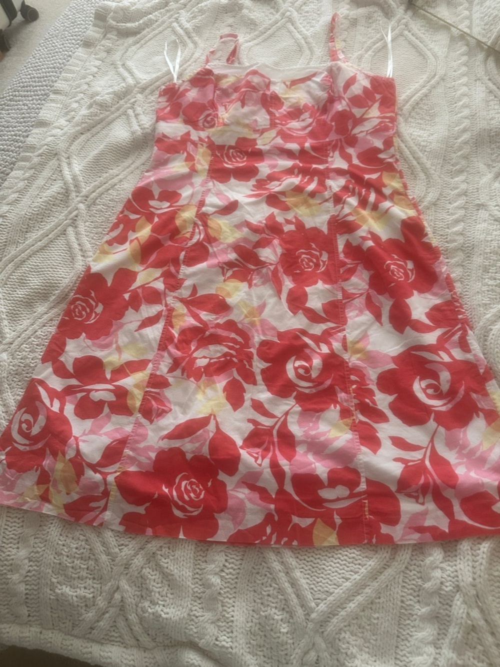 Tommy Hilfiger Red and Pink Floral Midi Dress